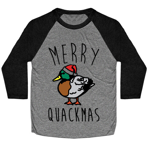 Merry Quackmas Duck Christmas Parody Baseball Tee
