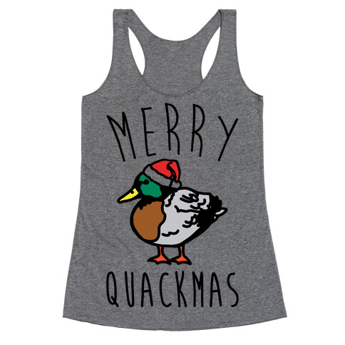 Merry Quackmas Duck Christmas Parody Racerback Tank Top