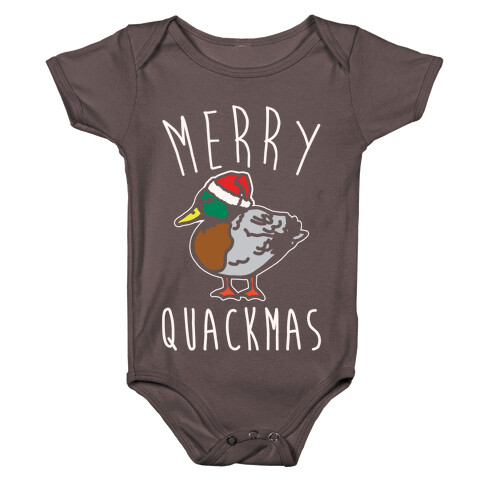 Merry Quackmas Duck Christmas Parody White Print Baby One-Piece