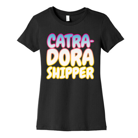 Catradora Shipper Parody White Print Womens T-Shirt