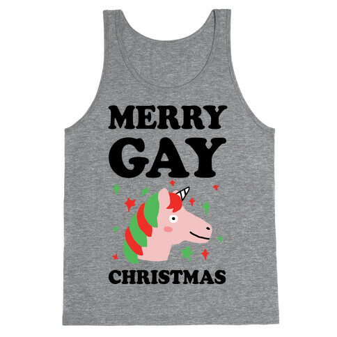 Merry Gay Christmas Unicorn Tank Top