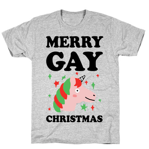 Merry Gay Christmas Unicorn T-Shirt