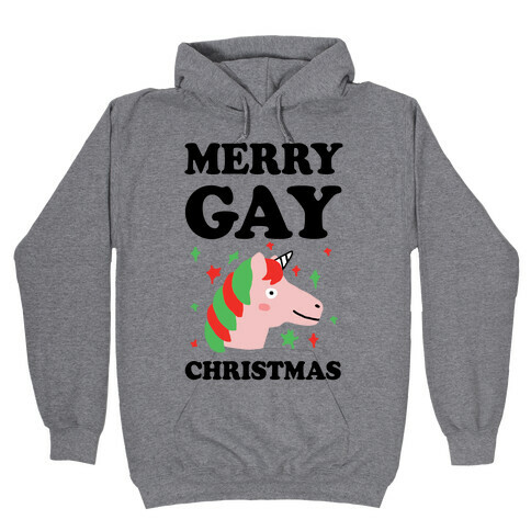 Merry Gay Christmas Unicorn Hooded Sweatshirt