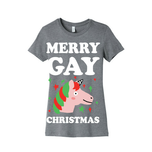 Merry Gay Christmas Unicorn Womens T-Shirt
