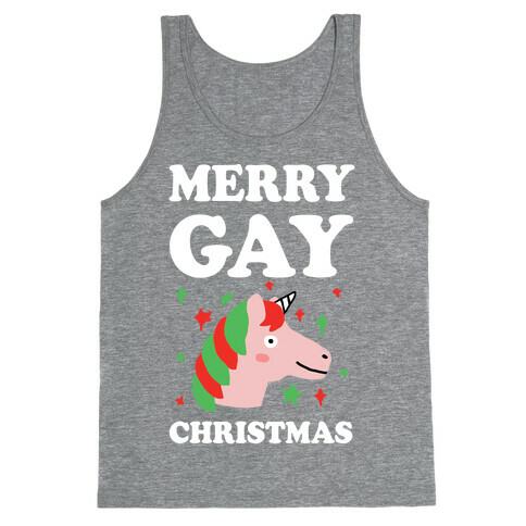 Merry Gay Christmas Unicorn Tank Top