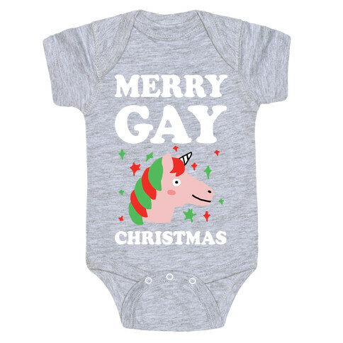 Merry Gay Christmas Unicorn Baby One-Piece