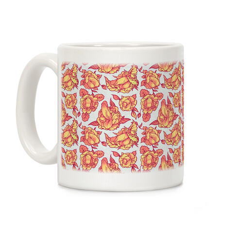 Floral Penis Orange Coffee Mug