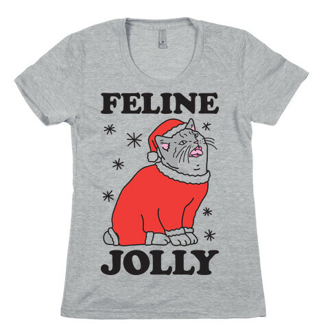 Feline Jolly Cat Womens T-Shirt