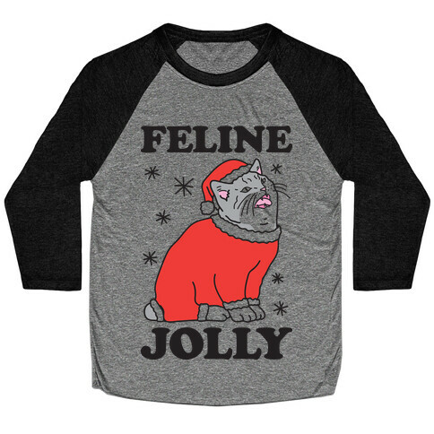 Feline Jolly Cat Baseball Tee