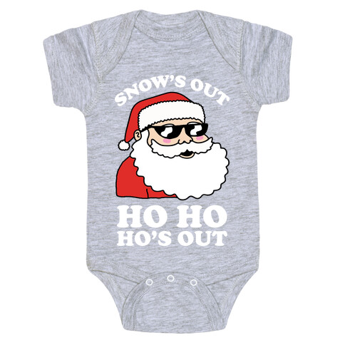 Snow's Out Ho Ho Ho's Out Christmas Baby One-Piece