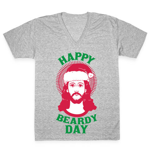 Happy Beardy Day  V-Neck Tee Shirt