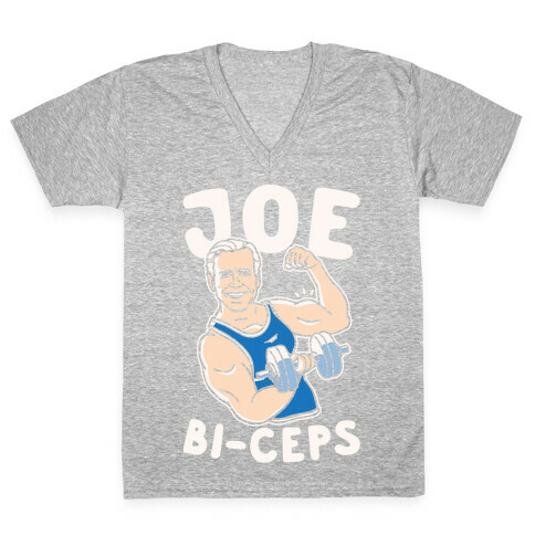 Joe Bi-ceps Joe Biden Lifting Parody V-Neck Tee Shirt
