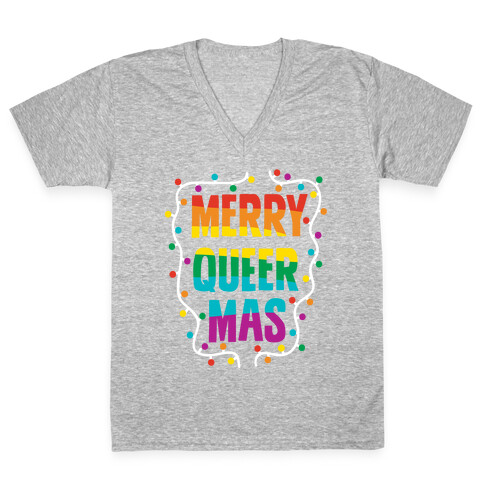 Merry Queer-mas V-Neck Tee Shirt