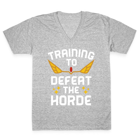 Training to Defeat the Horde V-Neck Tee Shirt