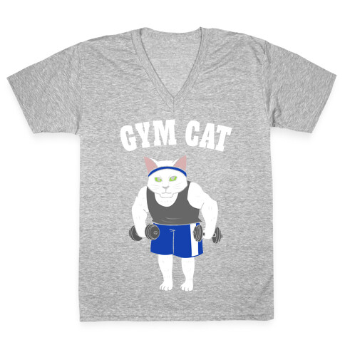 Gym Cat V-Neck Tee Shirt