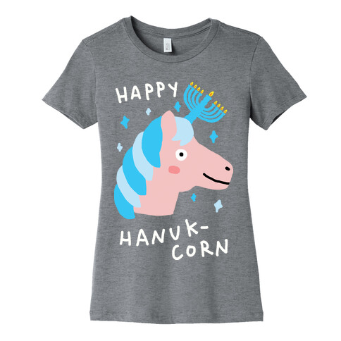 Happy Hanuk-Corn Unicorn Womens T-Shirt