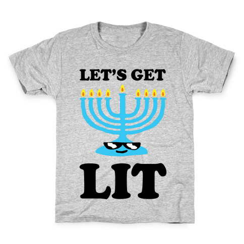 Let's Get Lit Menorah Kids T-Shirt