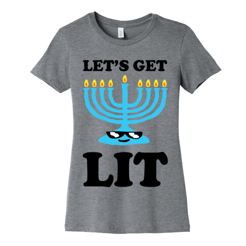 Let's Get Lit Menorah Womens T-Shirt