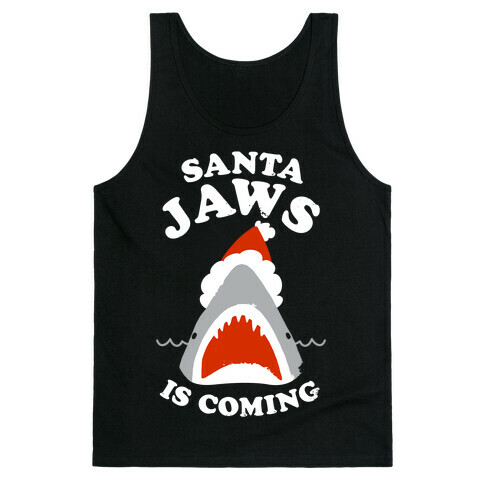 Santa Jaws Is Coming Tank Top