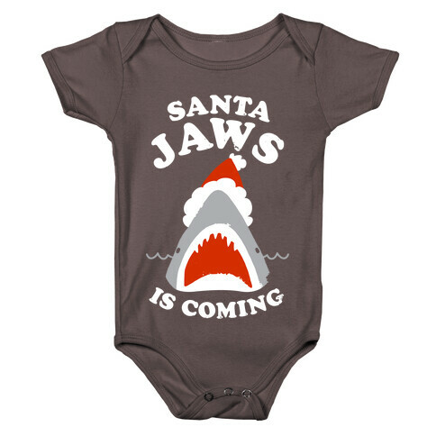 Santa Jaws Is Coming Baby One-Piece