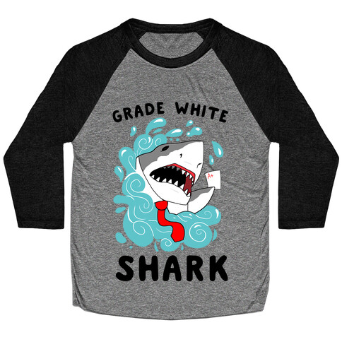 Grade White Shark Baseball Tee