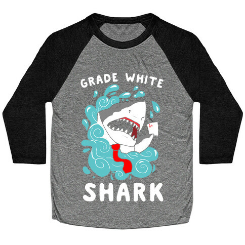 Grade White Shark Baseball Tee