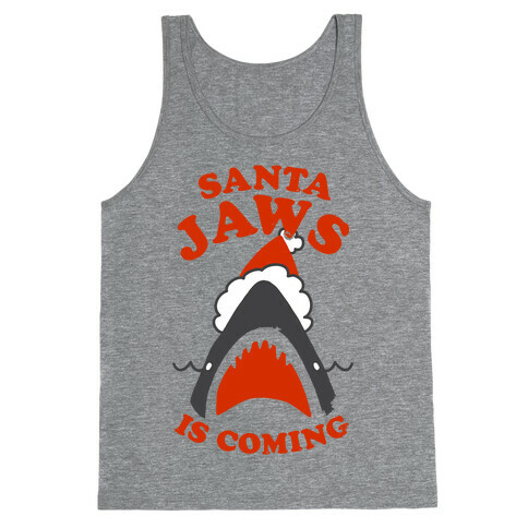 Santa Jaws Is Coming Tank Top