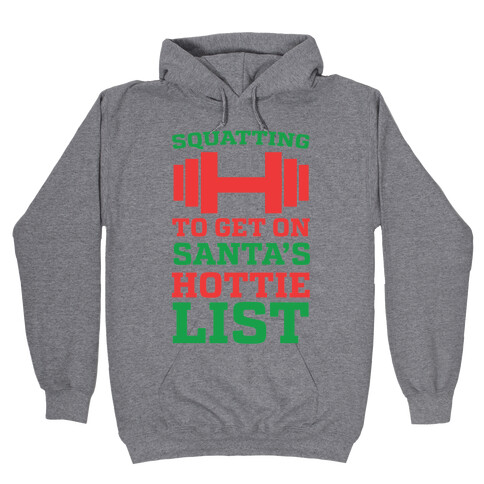 Squatting to Get On Santa's Hottie List  Hooded Sweatshirt