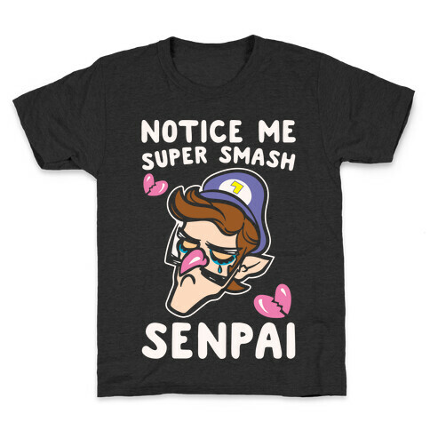 Notice Me Super Smash Senpai Parody White Print Kids T-Shirt