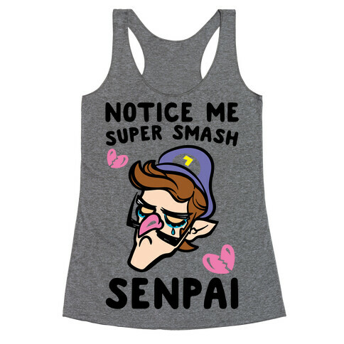 Notice Me Super Smash Senpai Parody Racerback Tank Top