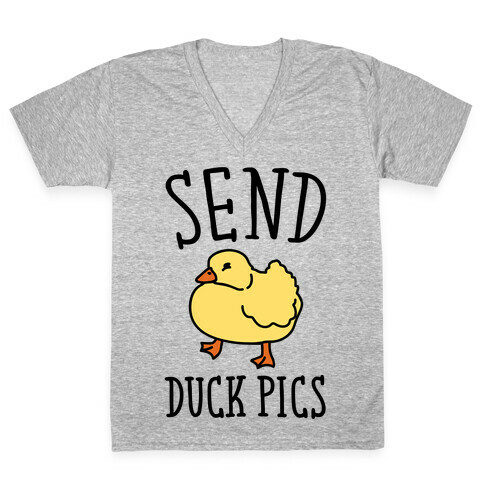 Send Duck Pics Parody V-Neck Tee Shirt