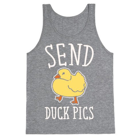 Send Duck Pics Parody White Print Tank Top