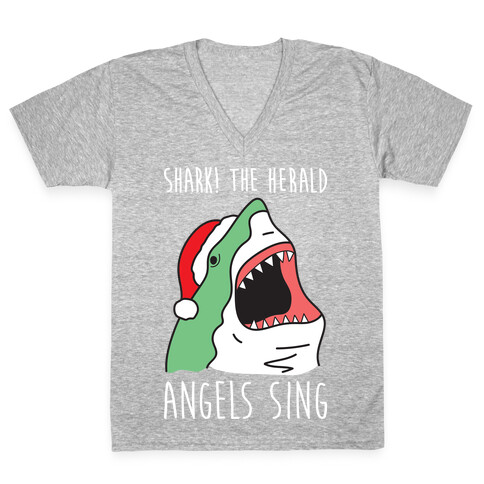 Shark! The Herald Angels Sing V-Neck Tee Shirt