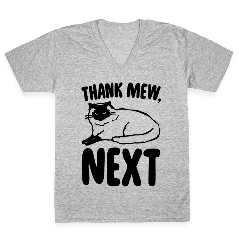 Thank Mew Next Cat Parody V-Neck Tee Shirt