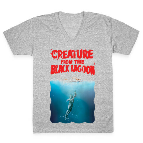 Black Lagoon (Jaws Parody) V-Neck Tee Shirt