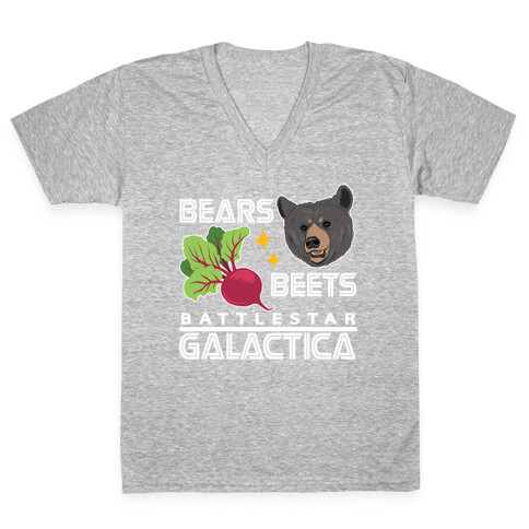 Bears. Beets. Battlestar Galactica.  V-Neck Tee Shirt