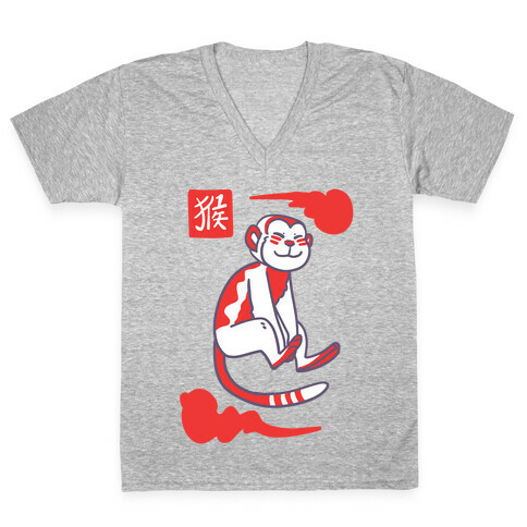 Monkey - Chinese Zodiac V-Neck Tee Shirt