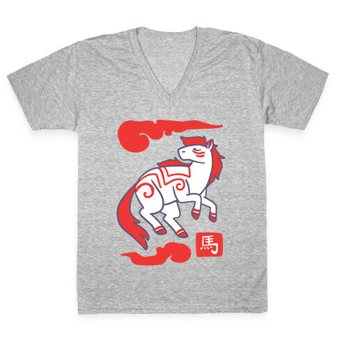 Horse - Chinese Zodiac V-Neck Tee Shirt