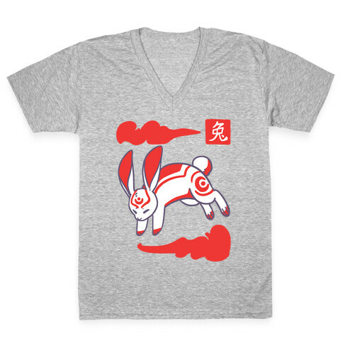 Rabbit - Chinese Zodiac V-Neck Tee Shirt