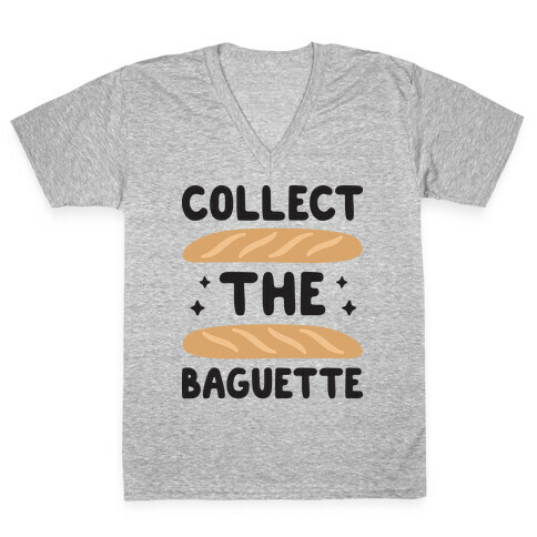 Collect The Baguette V-Neck Tee Shirt