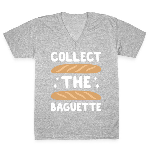 Collect The Baguette V-Neck Tee Shirt