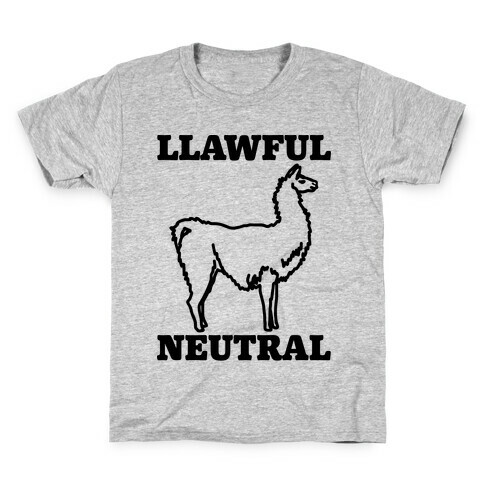 Llawful Neutral Llama Parody Kids T-Shirt