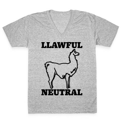 Llawful Neutral Llama Parody V-Neck Tee Shirt