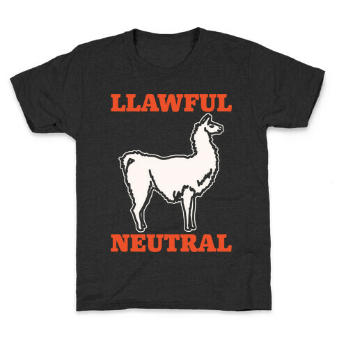 Llawful Neutral Llama Parody White Print Kids T-Shirt