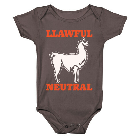 Llawful Neutral Llama Parody White Print Baby One-Piece