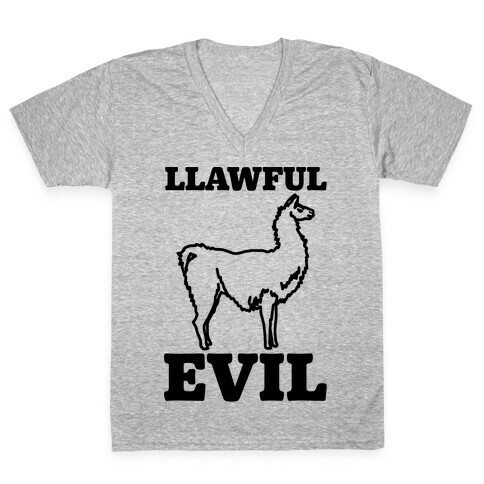 Llawful Evil Llama Parody V-Neck Tee Shirt
