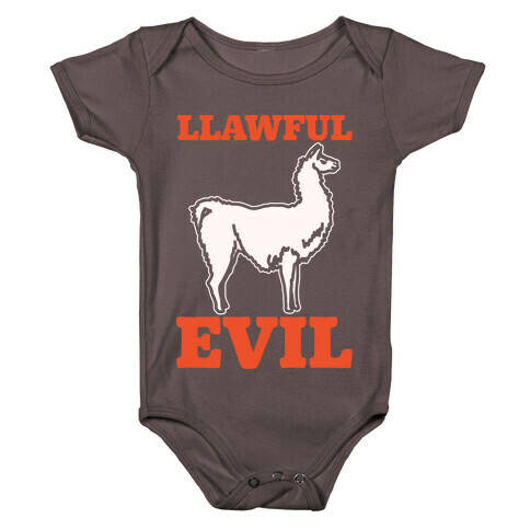 Llawful Evil Llama Parody White Print Baby One-Piece
