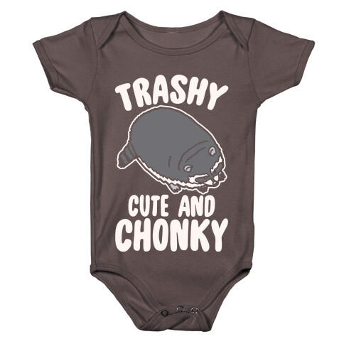 Trashy Cute And Chonky Raccoon White Print Baby One-Piece