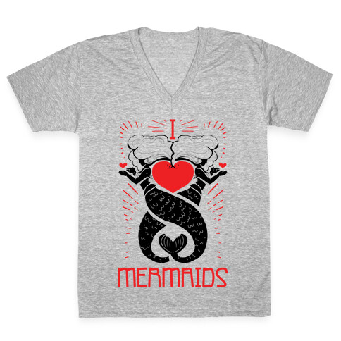 I Love Mermaids V-Neck Tee Shirt