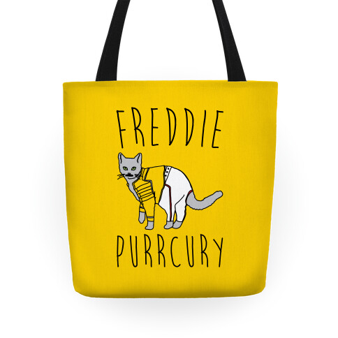 Freddie Purrcury Cat Parody Tote